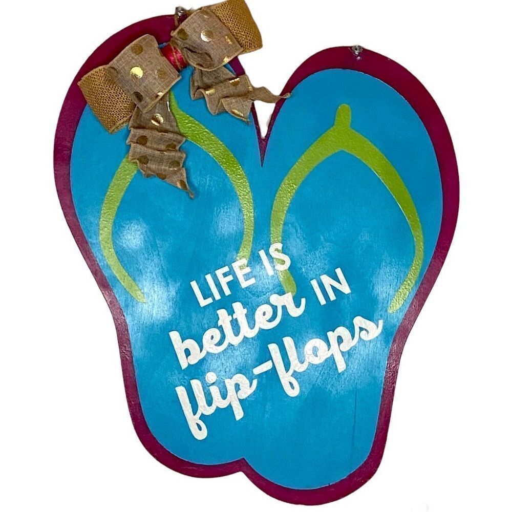 Handmade Stenciled & Painted Flip-flop Wall Art